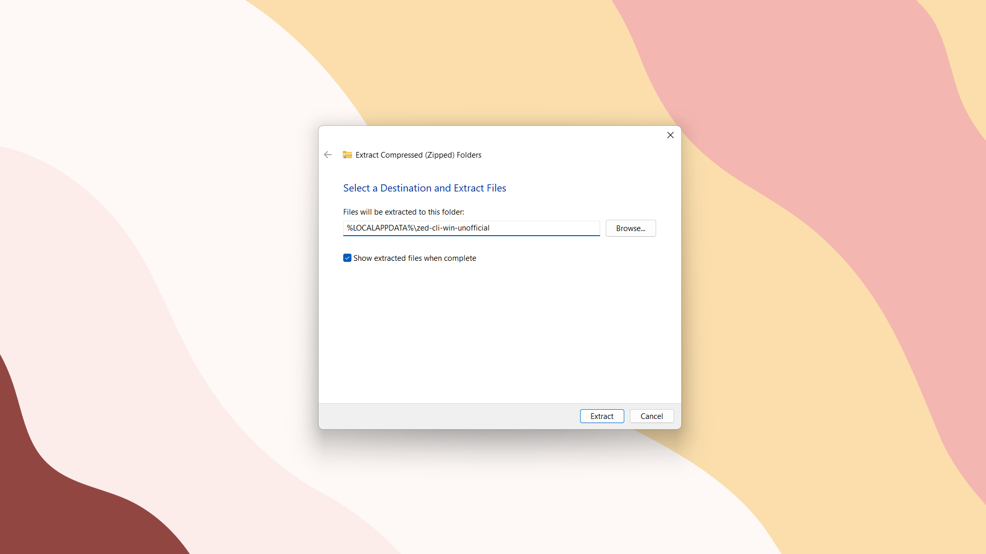 Extract to folder